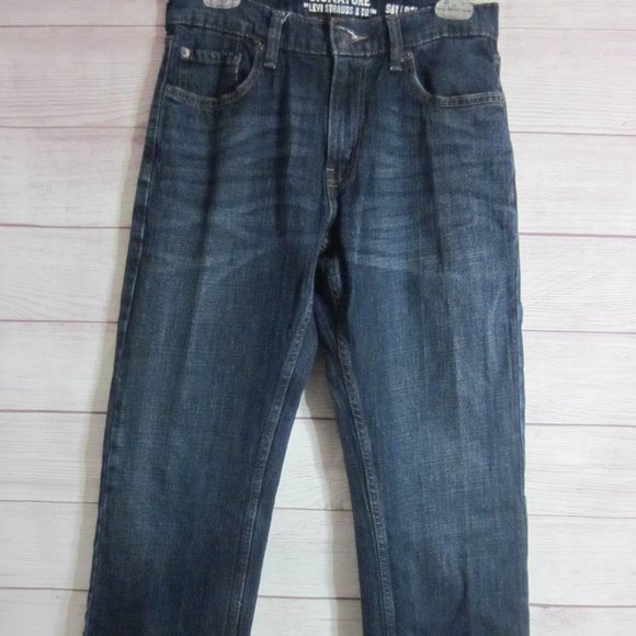 Signature Levi Strauss Mens Jean S61 Relaxed Size 30x32 Dark Blue - Picture 1 of 5